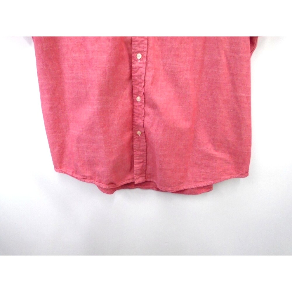 Polo Ralph Lauren Chambray Oxford Shirt Mens XL Red Short Sleeve Classic Flesh - Picture 6 of 10